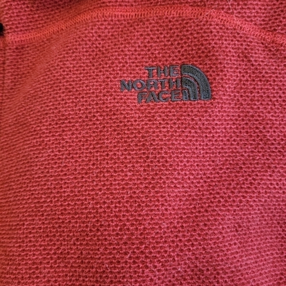 THE NORTH FACE 1/4 Zip Waffle Weave Pullover Maroon / Dark Red Men's L - Picture 3 of 7